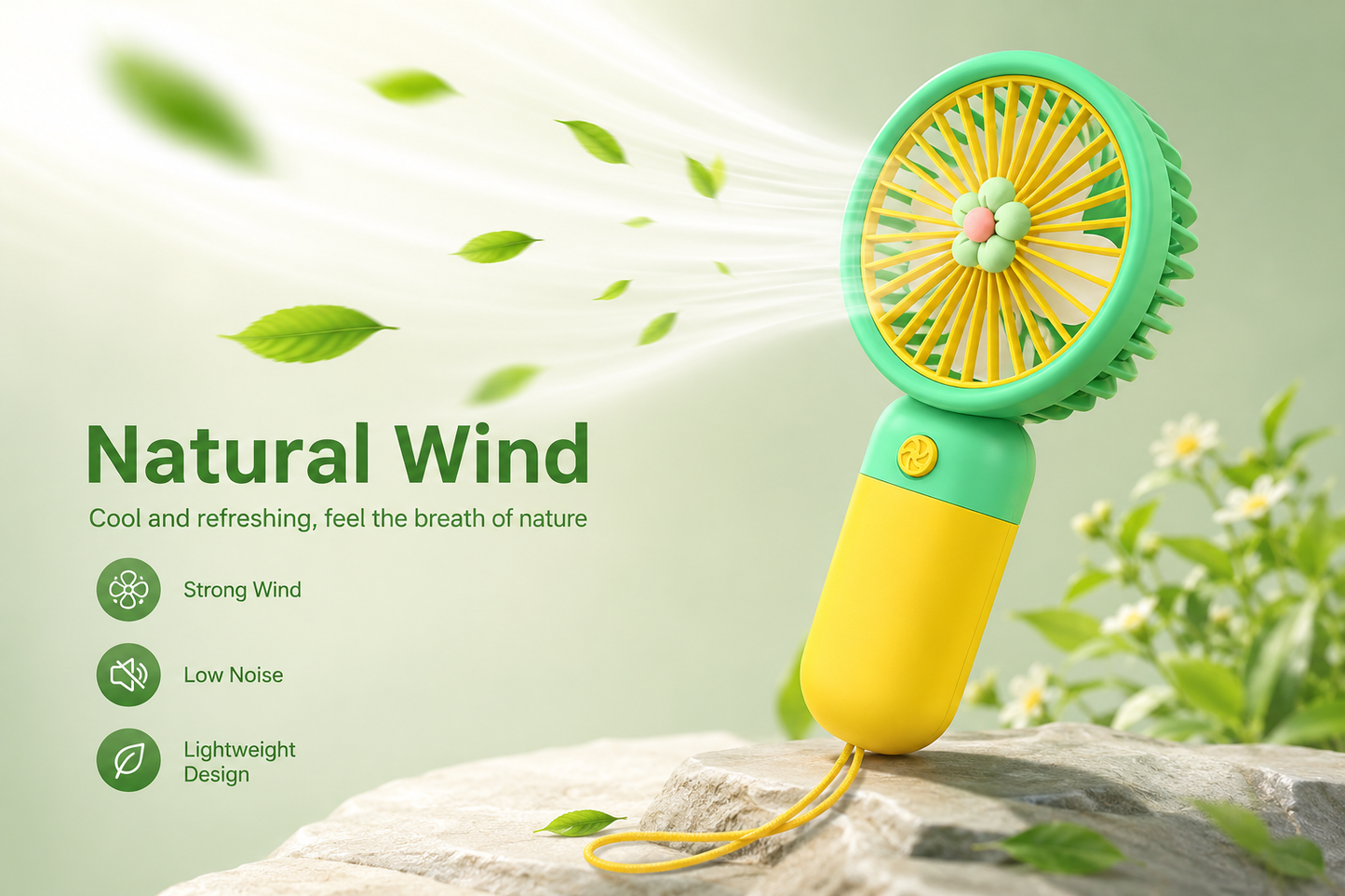 Portable, Handheld Fan for Outdoor Travel