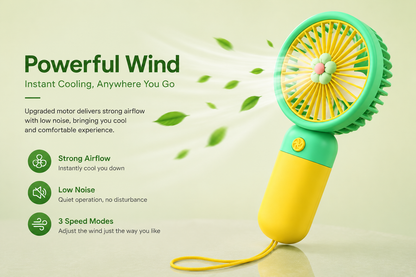 Portable, Handheld Fan for Outdoor Travel
